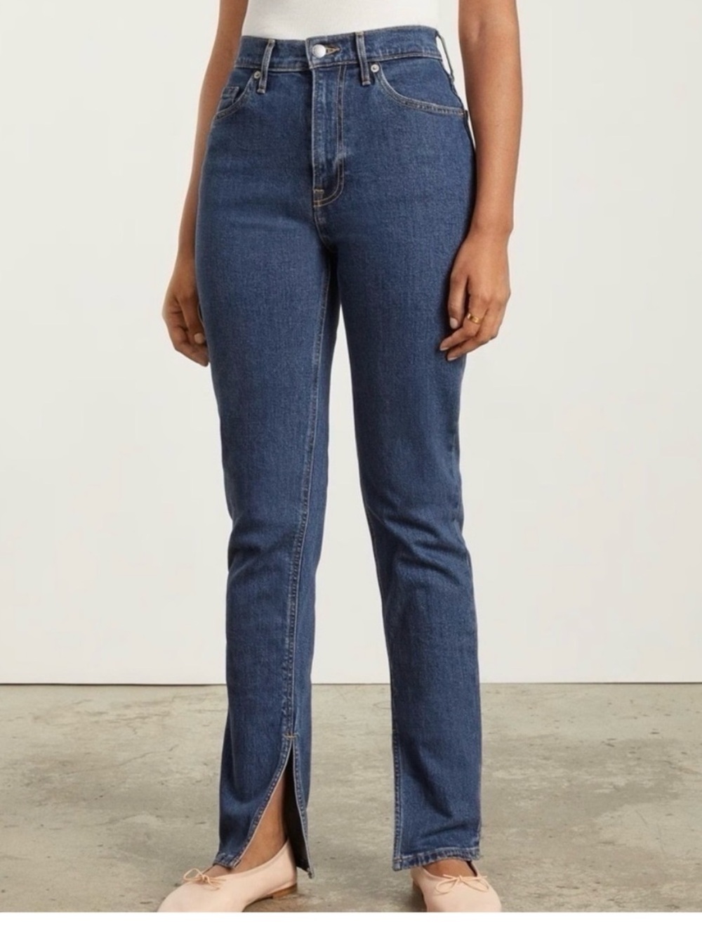 Everlane The Cheeky Split-Hem Jean size 33 Washed Midnight